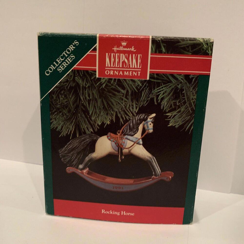 🎀Hallmark Keepsake Ornament Rocking Horse Handcrafted Dated 1991